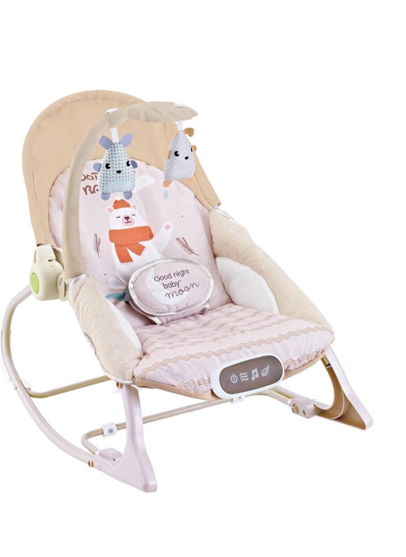 Factory Price Destiny Infant Bouncer With Soothing Music,  Calm Vibrations and Removable Toys - Pale Brown