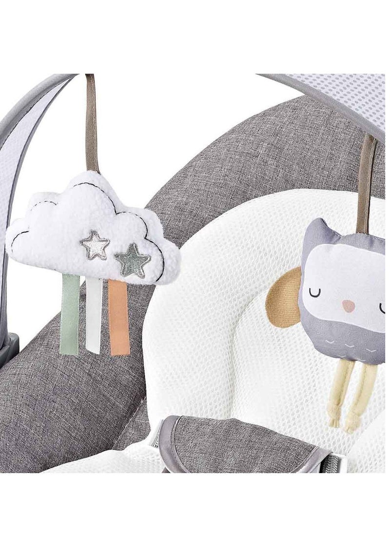 Factory Price Royal Baby Bouncer With Removable Toys, Soothing Music and Vibrations - Grey