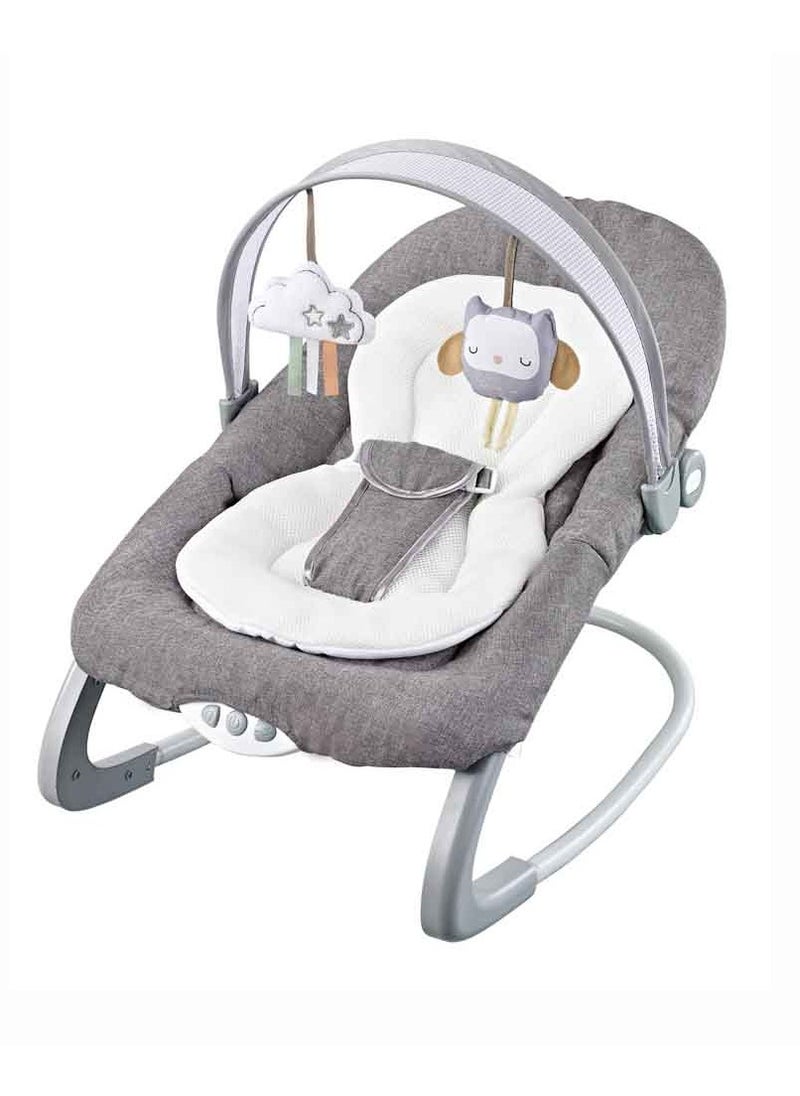 Factory Price Royal Baby Bouncer With Removable Toys, Soothing Music and Vibrations - Grey