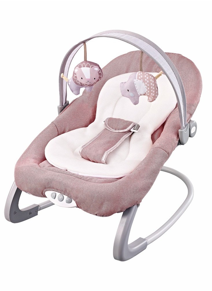 Factory Price Royal Baby Bouncer With Removable Toys, Soothing Music and Vibrations - Light Brown