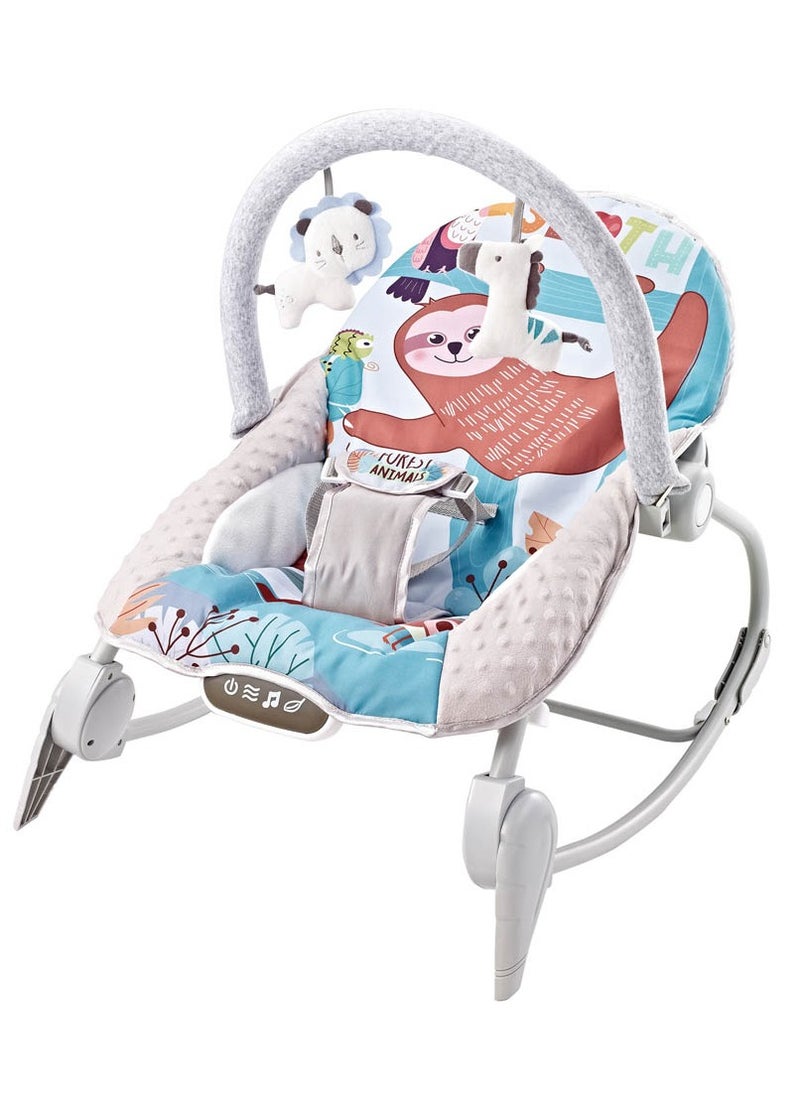 Factory Price Printed Baby Rocker With Soothing Music,  Calm Vibrations and Removable Toys - C