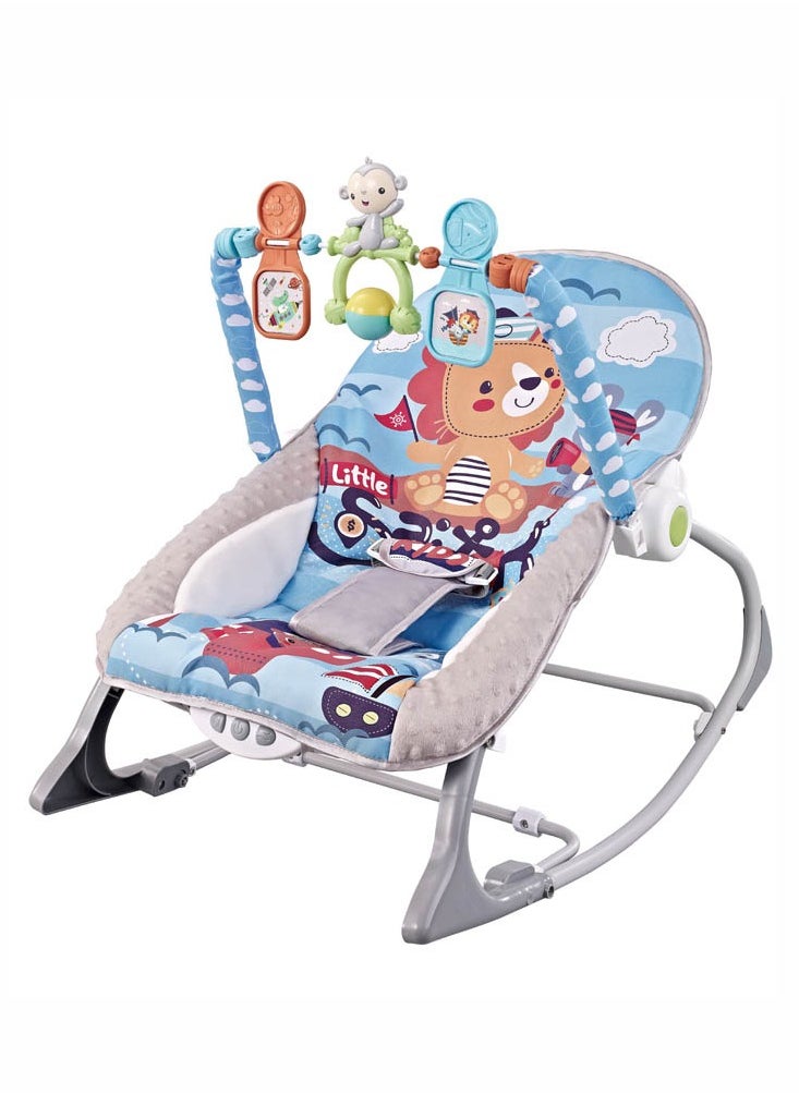 Factory Price Printed Baby Rocker With Soothing Music,  Calm Vibrations and Removable Toys - Lion