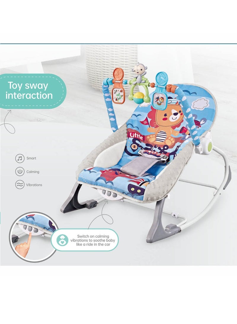 Factory Price Printed Baby Rocker With Soothing Music,  Calm Vibrations and Removable Toys - Lion