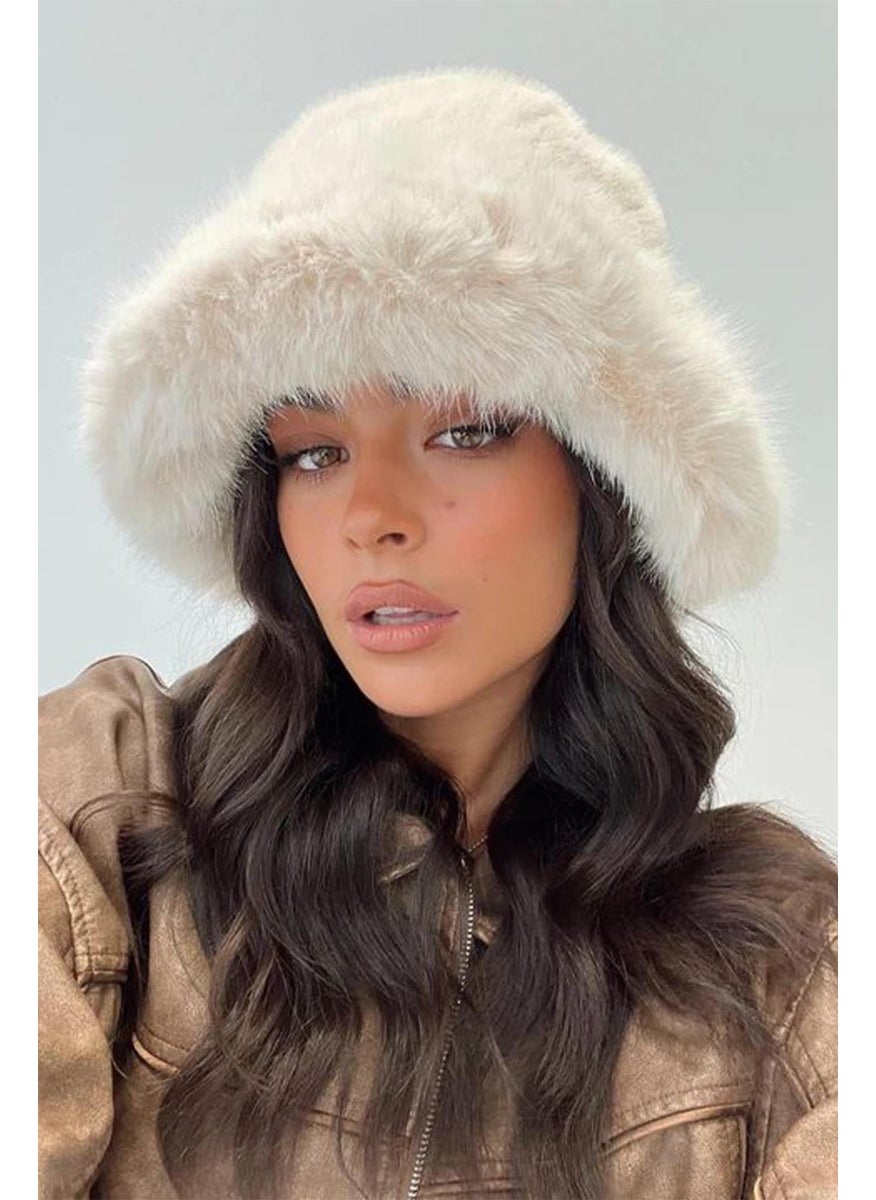 Beige Viral Russian Kalpak Hat