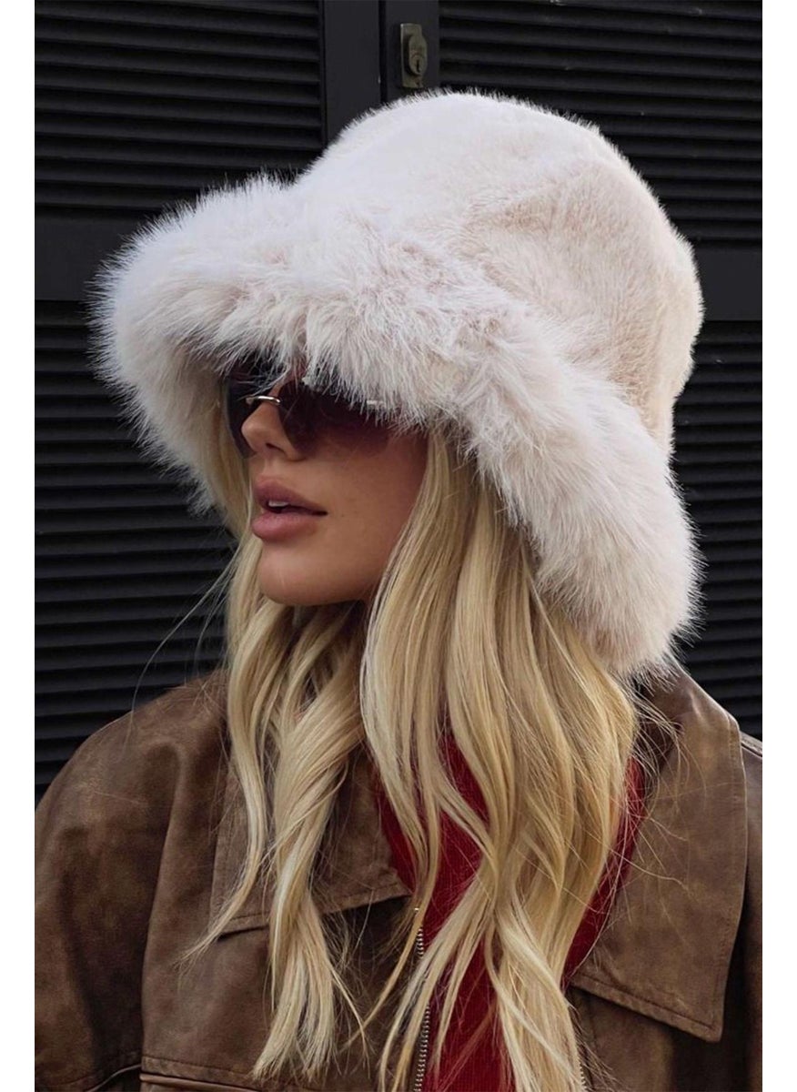 Beige Viral Russian Kalpak Hat