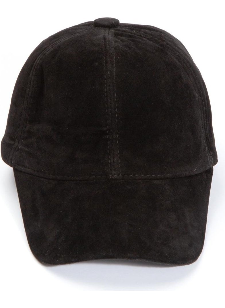 Black Basic Suede Cap Hat