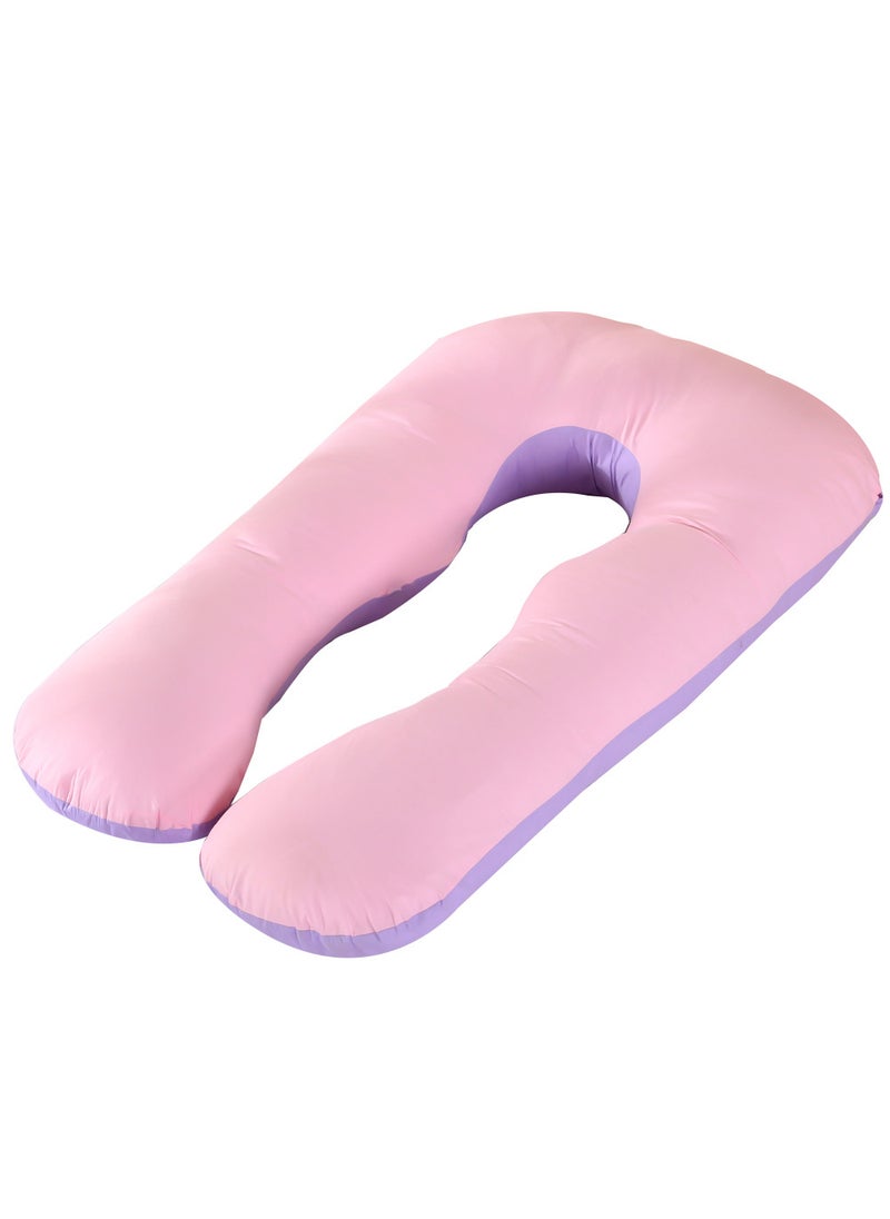 Cotton Multi-Functional U-Shaped Pregnancy Pillow Purple Jade double-cotton twill