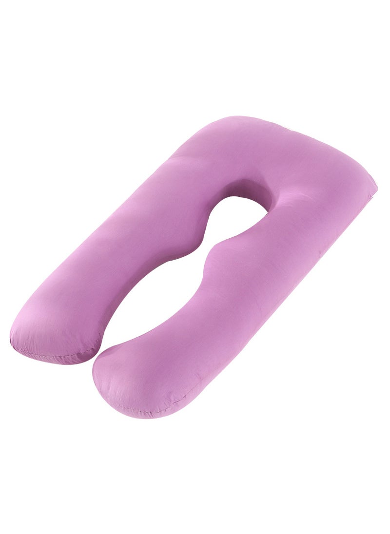 Cotton Multi-Functional U-Shaped Pregnancy Pillow Purple-Cotton Twill