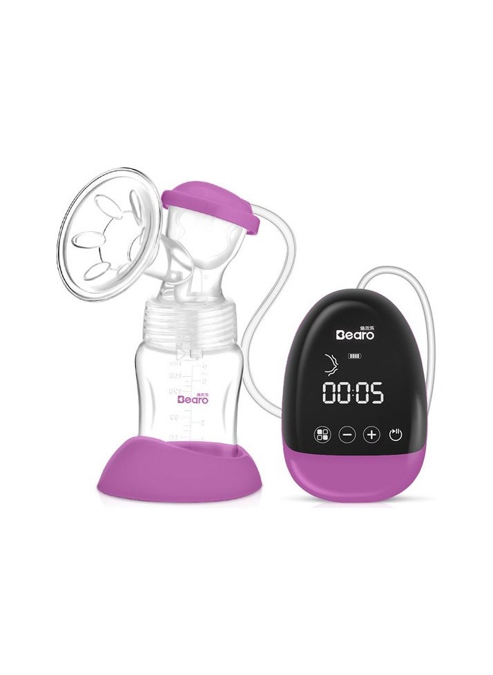 Chest Pump Postpartum Electric Breast Pump Fully Automatic Breast Pump Colour:Purple