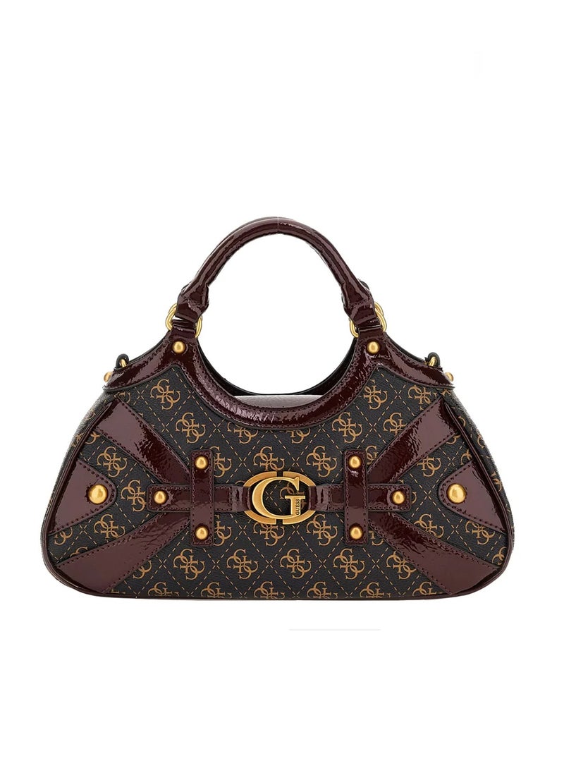 Guess - Borsa a mano Mintha Small Brown Logo Claret - HWSB9348050 - BROWN/LOGO//CLARET