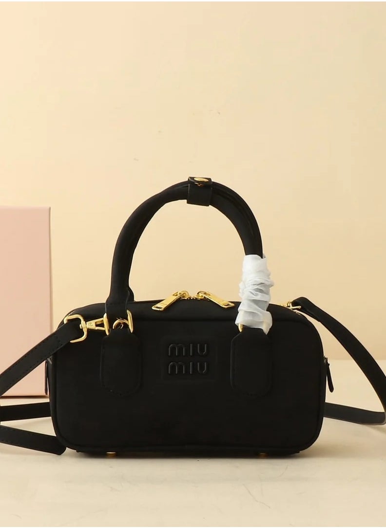 MIU Arcadie padded suede top-handle bag