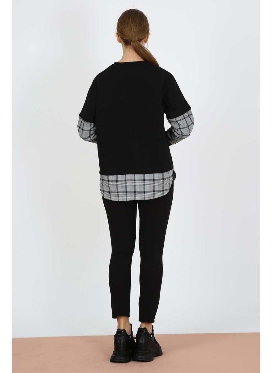 Alexandergardı Plaid Detailed Sweatshirt (B21-3600)