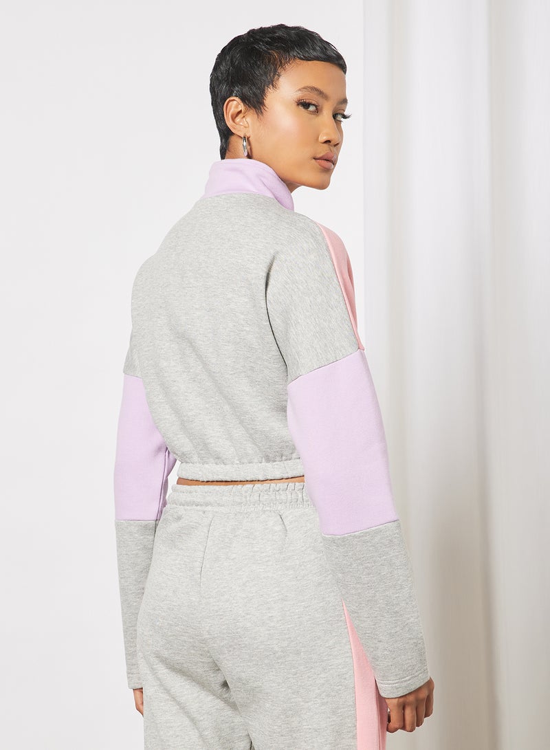 Colourblock Cropped Sweatshirt Multicolour