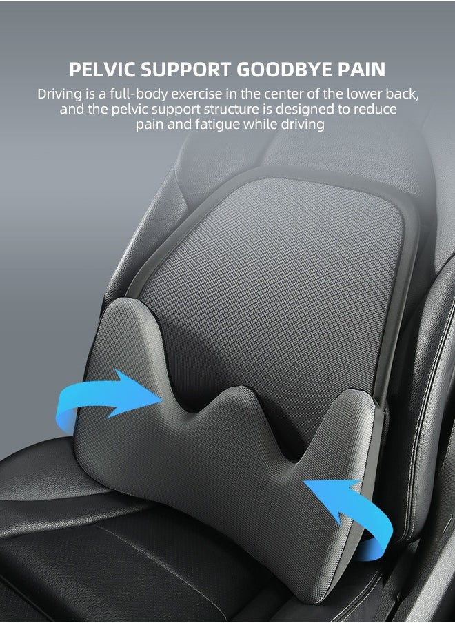 Car Lumbar Support Pillow Memory Foam Lumbar Support Cushion Breathable Backrest Ergonomic Design 3D Spine Back Support Pillow Relieve Back Pain and Muscle Tension for Office Chair or Car Seat