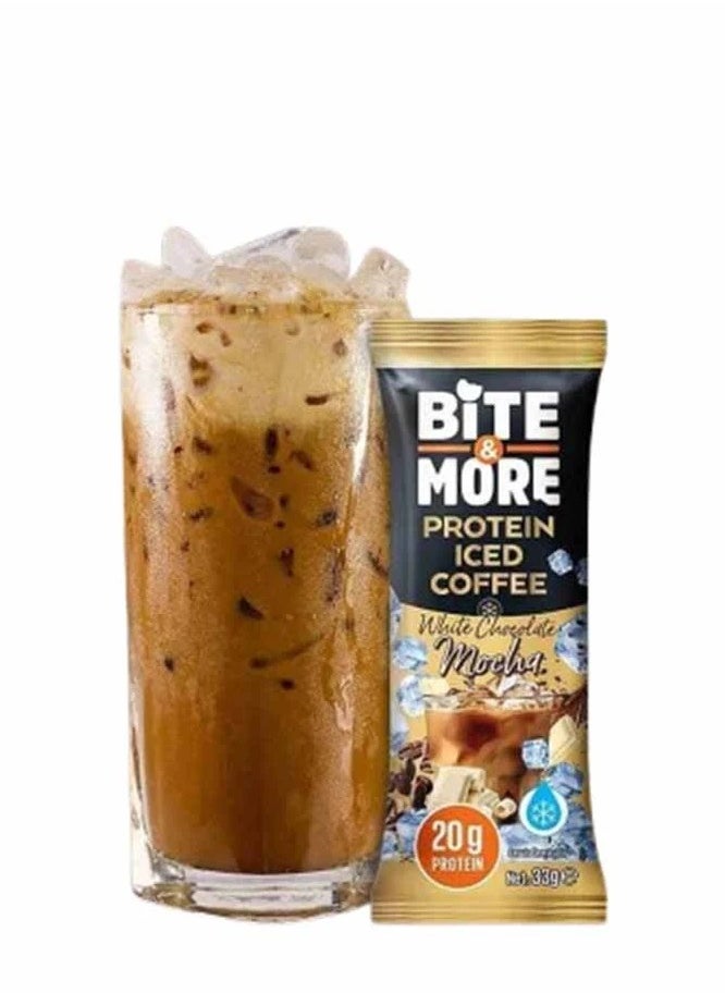 BITE & MORE PROTEIN ICED COFFEE, WHITE CHOCOLATE MOCHA FLAVOUR 33G*10