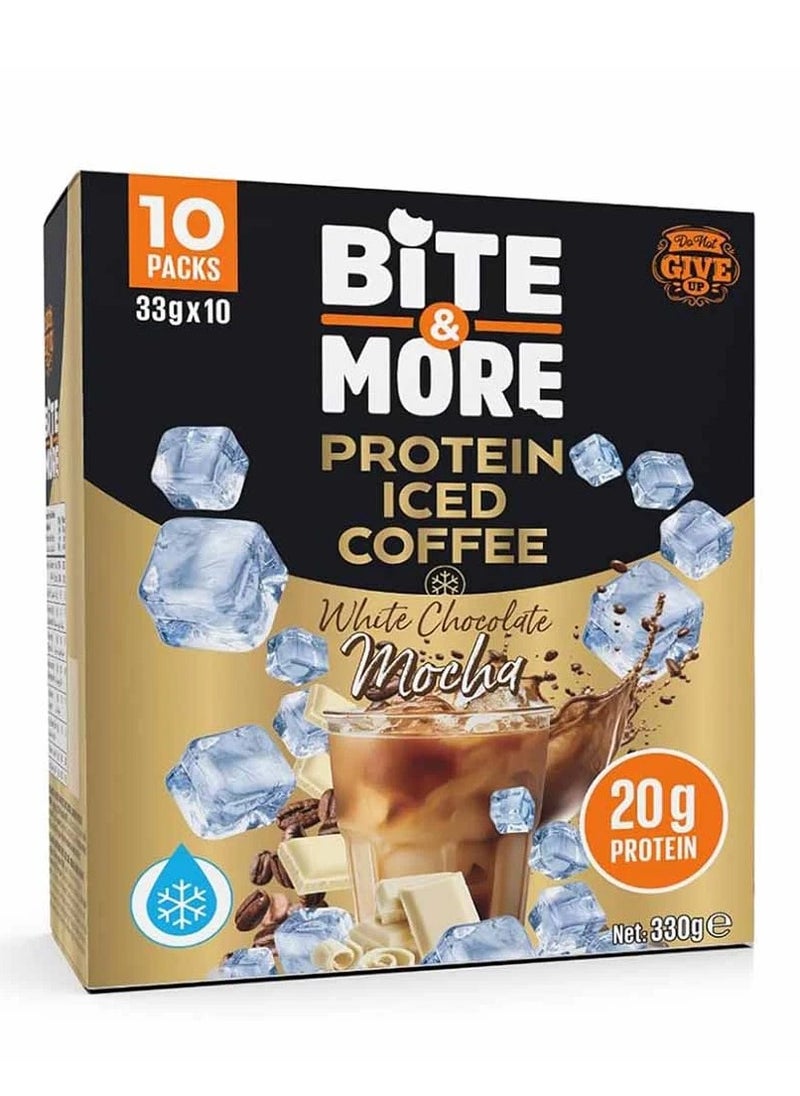 BITE & MORE PROTEIN ICED COFFEE, WHITE CHOCOLATE MOCHA FLAVOUR 33G*10