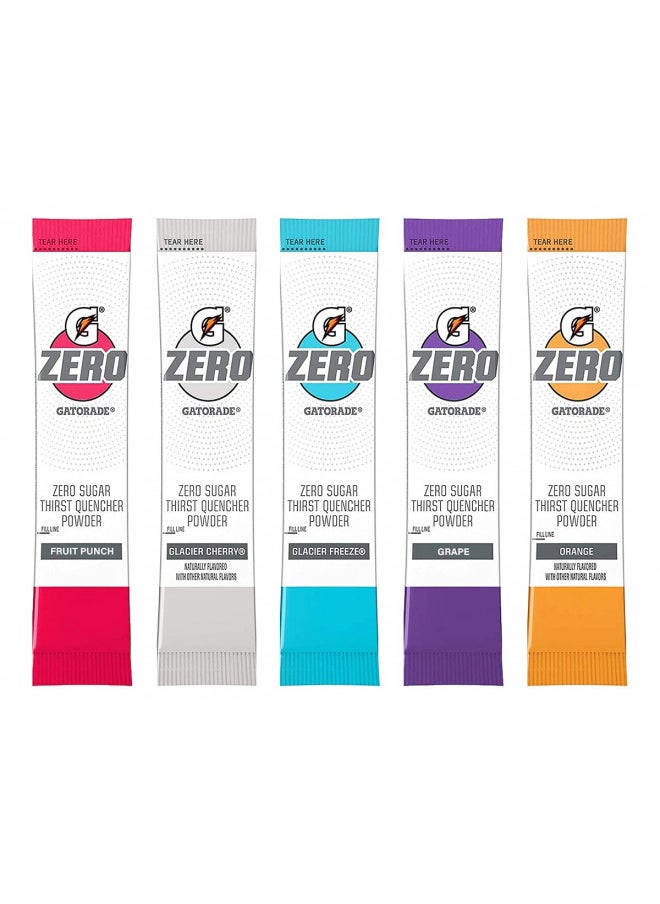 Gatorade G Zero Powder, Individual Packets, 5 Flavor Variety Pack - 4 of Each Flavor, Pack of 20-0.10oz