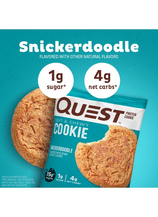 Quest Nutrition Snickerdoodle Protein Cookie, High Protein, Low Carb, Gluten Free, 12Count