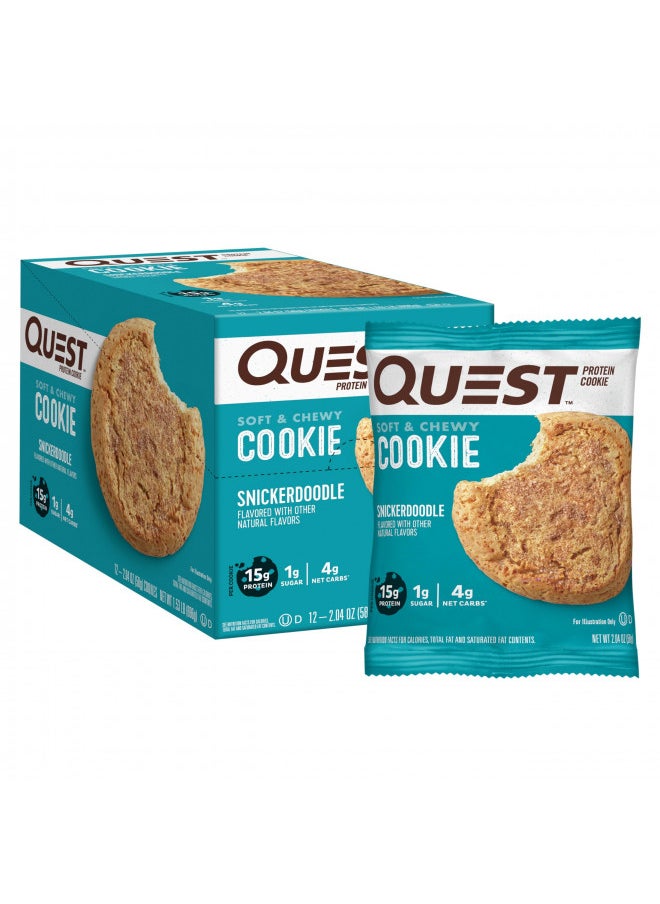 Quest Nutrition Snickerdoodle Protein Cookie, High Protein, Low Carb, Gluten Free, 12Count