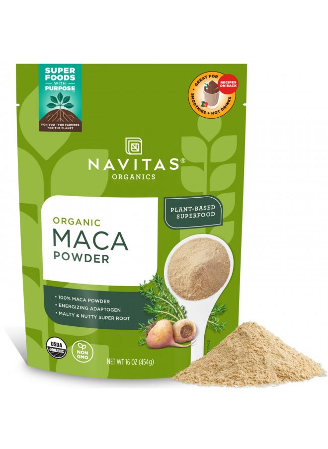 Navitas Organics Maca Powder, 16 oz. Bag, 90 Servings Organic, Non-GMO, Low Temp-Dried, Gluten-Free