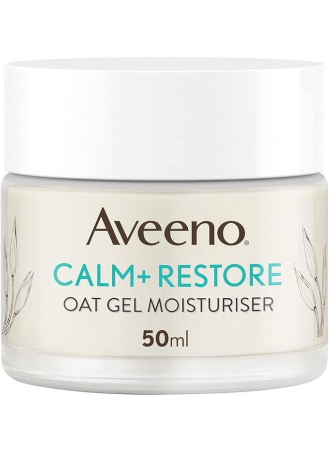 Aveeno Face Calm + Restore Oat Gel Moisturiser, For Sensitive Skin, 50 ml