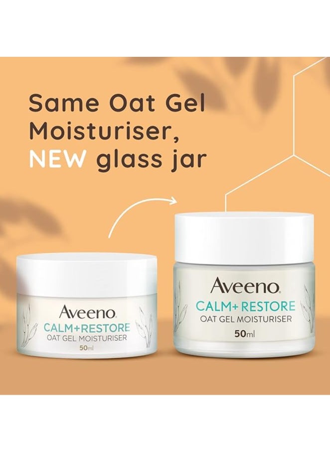 Aveeno Face Calm + Restore Oat Gel Moisturiser, For Sensitive Skin, 50 ml