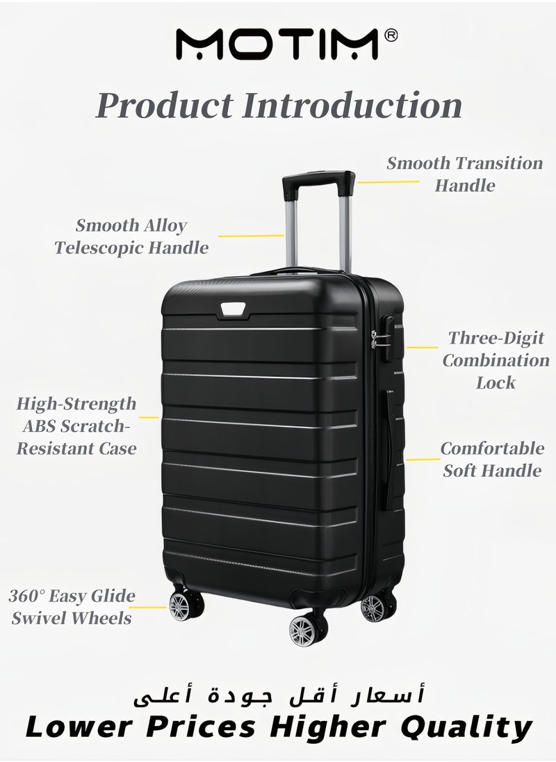 Expandable Suitcase Trolley Carry-on Hand Cabin Luggage Lightweight Hard Shell Travel luggage with TSA Lock and Durable 4 Spinner Wheels