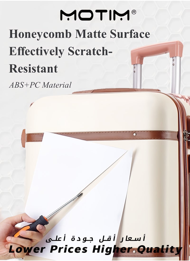 Vintage Style Travel Luggage Lightweight Durable Expandable Suitcase Expandable PC Hard Shell Clearance Luggage with TSA Lock Spinner Wheels Telescopic Handle