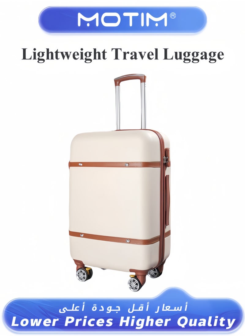 Vintage Style Travel Luggage Lightweight Durable Expandable Suitcase Expandable PC Hard Shell Clearance Luggage with TSA Lock Spinner Wheels Telescopic Handle