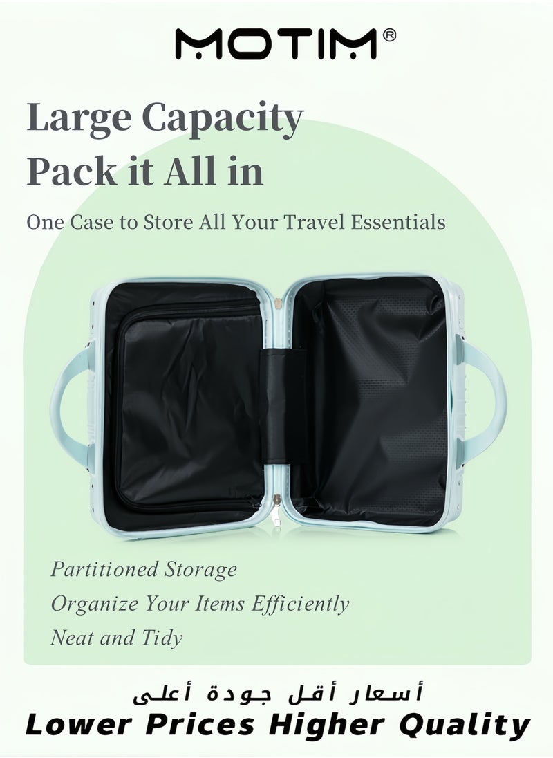 14 inch Mini Suitcase Travel Portable Storage Bag Waterproof ABS Hard Shell Carry-On Case with Elastic Strap and Zipper to Hang on Carry-On Luggage