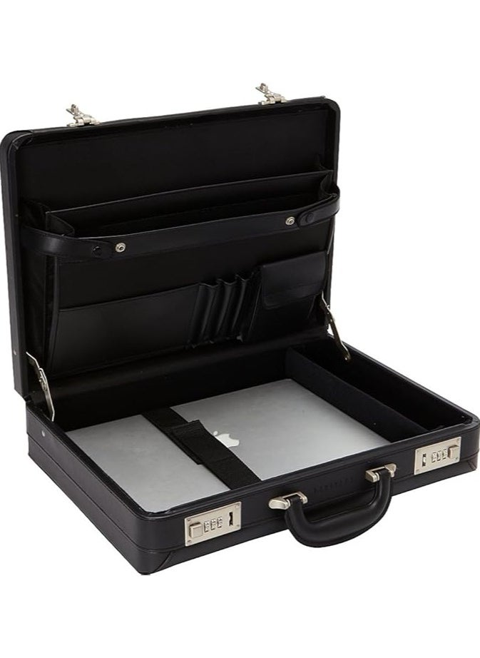 Travelware Vinyl Single Compartment 17.3, Black, One Size, Attaché Combination Lock 17.3