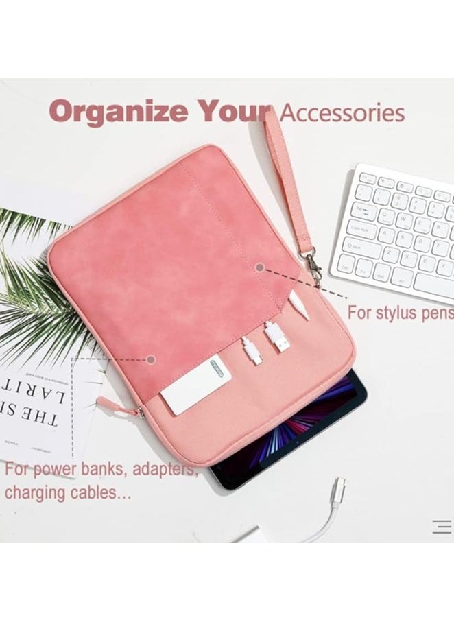 9-11 Inch Tablet Sleeve Carrying Bag for iPad 10th 2022,iPad Air 11 Inch 2024,iPad Pro 11 Inch 2024,iPad Air 5/4 10.9,iPad 10.2,Galaxy Tab S9/S8/A8/A7,Protective Bag with Pocket, Pink