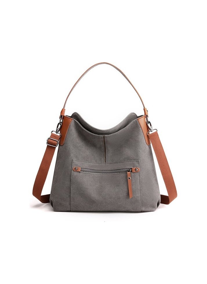 Female Canvas Shoulder Bags Colour:Gray Sizes:18x11x5cm