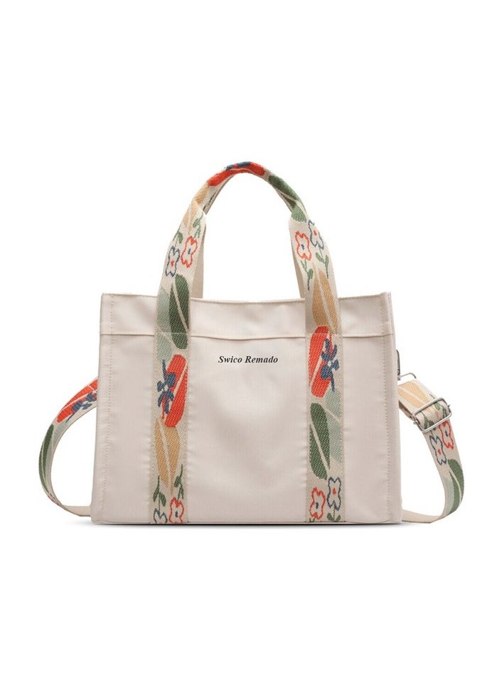 Woman Daily Vintage Shoulder Bag Tot Bag - White Sizes:31x27x14 cm Colour:White