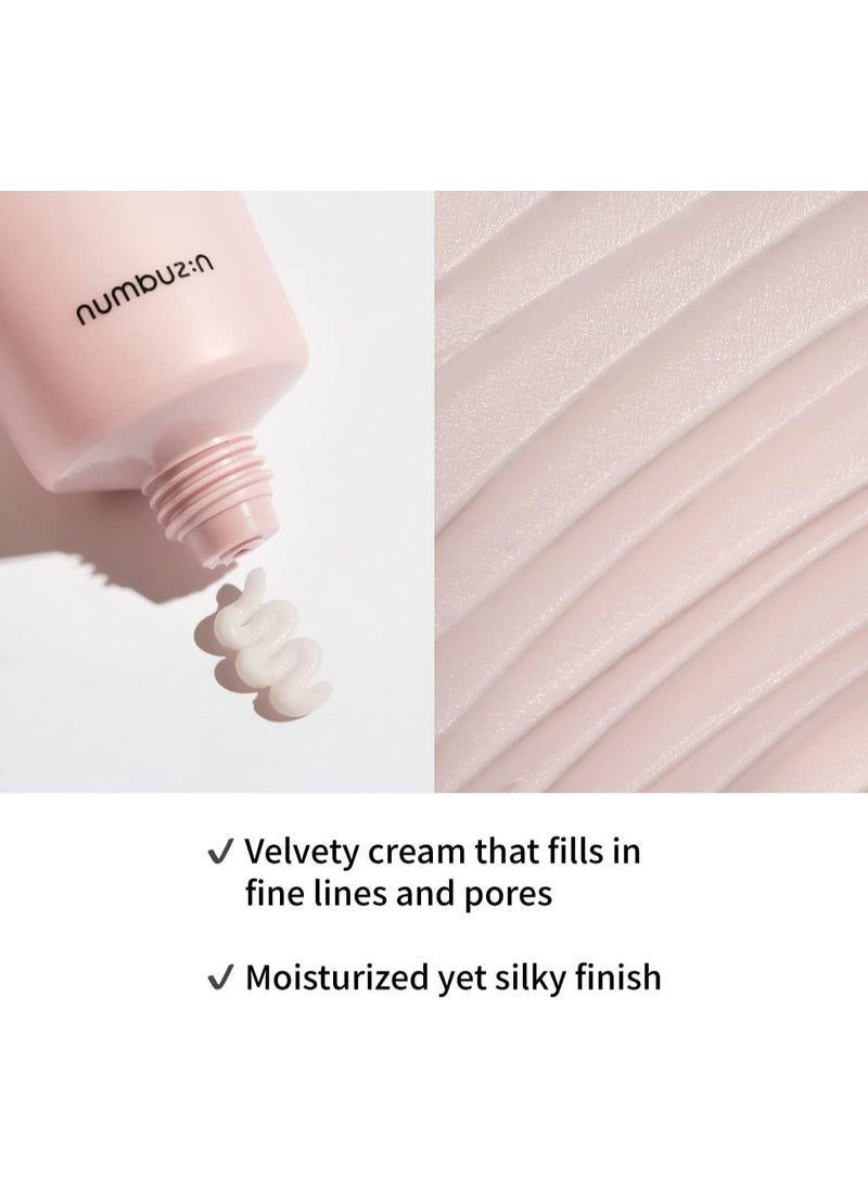 numbuzin No.3 Velvet Beauty Cream | Facial Makeup Primer, Textured Skin, Poreless Smooth Powdery Finish, Niacinamide, | Korean Skin Care, 2.02 fl oz