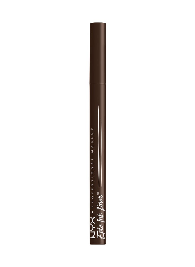 Epic Ink Liner, Waterproof Liquid Eyeliner - Dark Chocolate, Vegan Formula, Intense Pigment