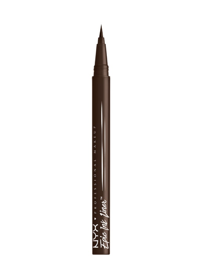 Epic Ink Liner, Waterproof Liquid Eyeliner - Dark Chocolate, Vegan Formula, Intense Pigment