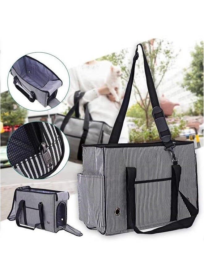 Outing Carrying Bag Portable Pet Travel Bag, Black/White