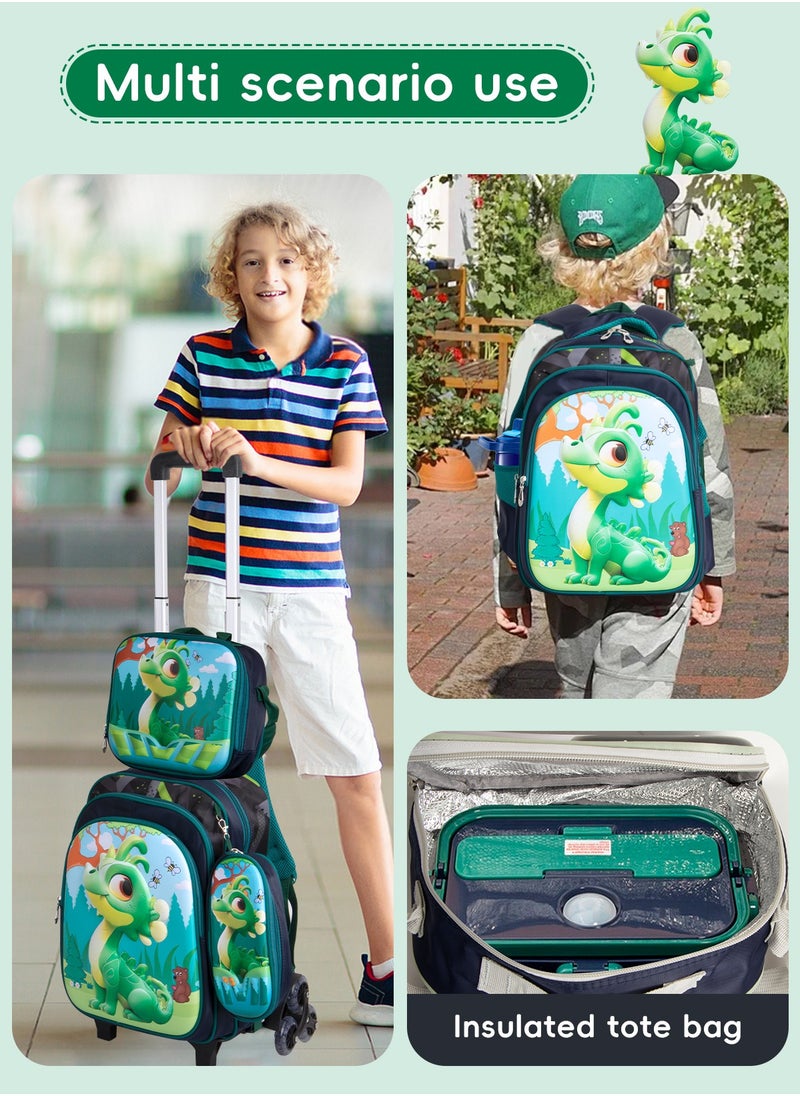 Children School Bag Student Backpack with Reflective Strip Design & Padded Adjustable Shoulder Strap Large volume Waterproof Bookbag and for 3-10 Year Boys Girls Elementary Kindergarten(Little Dinosaur)