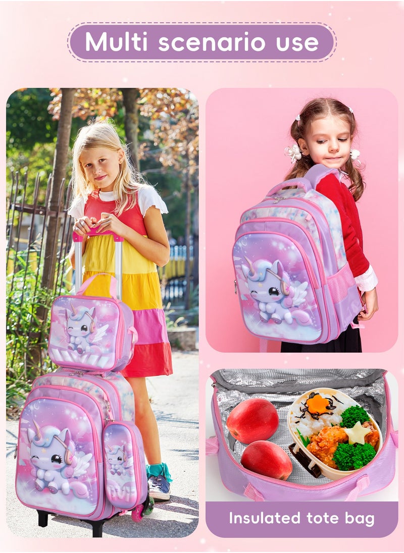 Children School Bag Student Backpack with Reflective Strip Design & Padded Adjustable Shoulder Strap Large volume Waterproof Bookbag and for 3-10 Year Boys Girls Elementary Kindergarten(Unicorn)