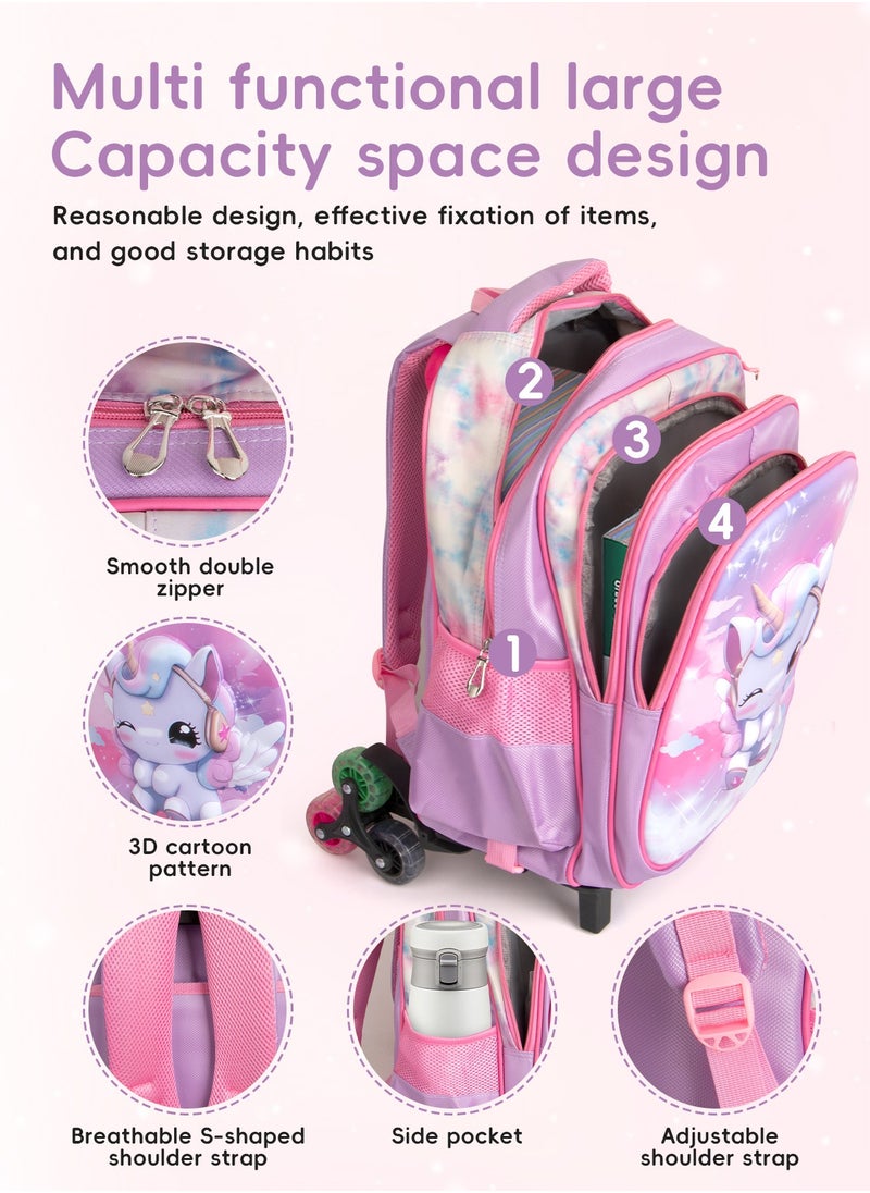 Children School Bag Student Backpack with Reflective Strip Design & Padded Adjustable Shoulder Strap Large volume Waterproof Bookbag and for 3-10 Year Boys Girls Elementary Kindergarten(Unicorn)