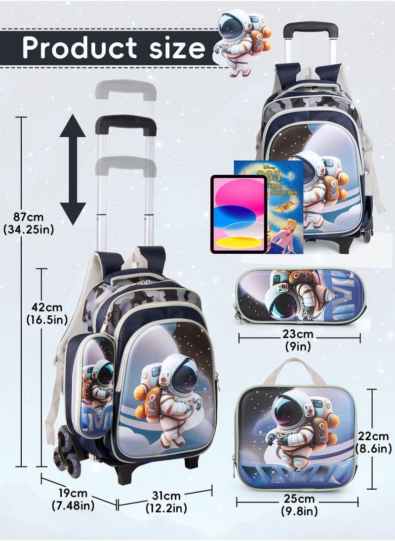 Children School Bag Student Backpack with Reflective Strip Design & Padded Adjustable Shoulder Strap Large volume Waterproof Bookbag and for 3-10 Year Boys Girls Elementary Kindergarten(Astronaut)