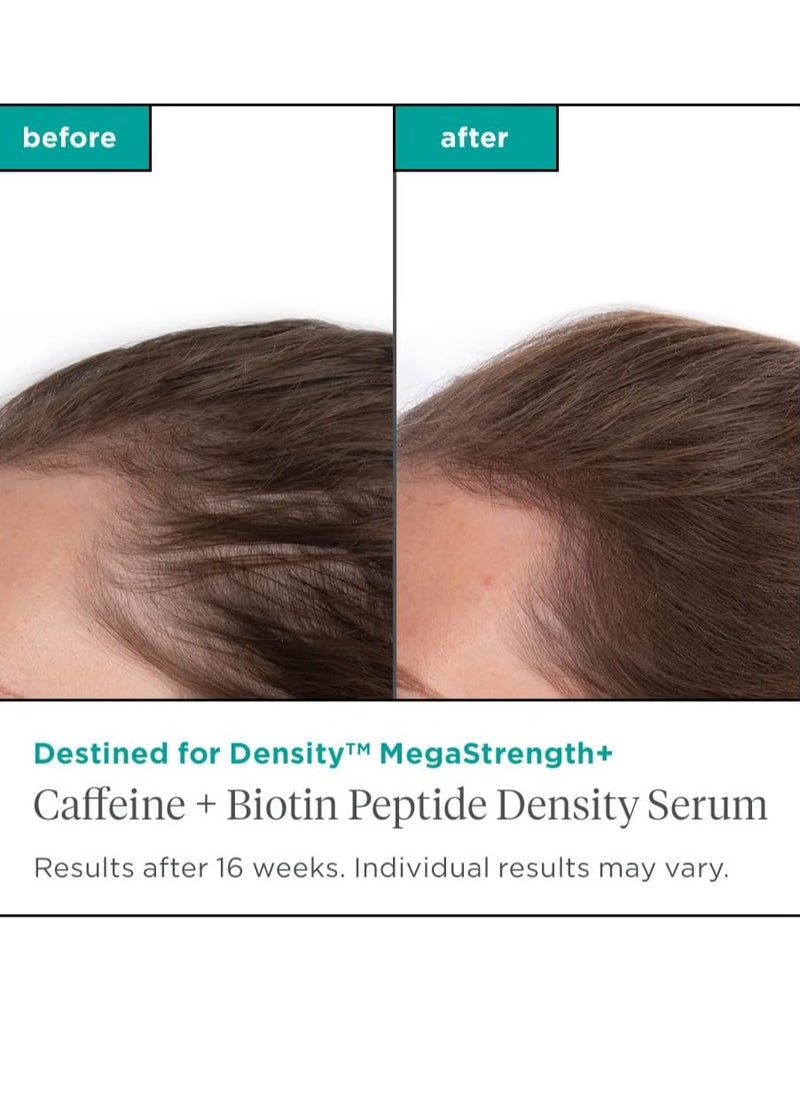 Destined For Density MegaStrength plus Caffeine plus Biotin Peptide Density Serum Increases Hair Thickness and Density Fast Absorbing and Non Greasy Vegan Phalate and Paraben Free 45ml