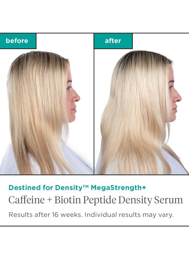 Destined For Density MegaStrength plus Caffeine plus Biotin Peptide Density Serum Increases Hair Thickness and Density Fast Absorbing and Non Greasy Vegan Phalate and Paraben Free 45ml