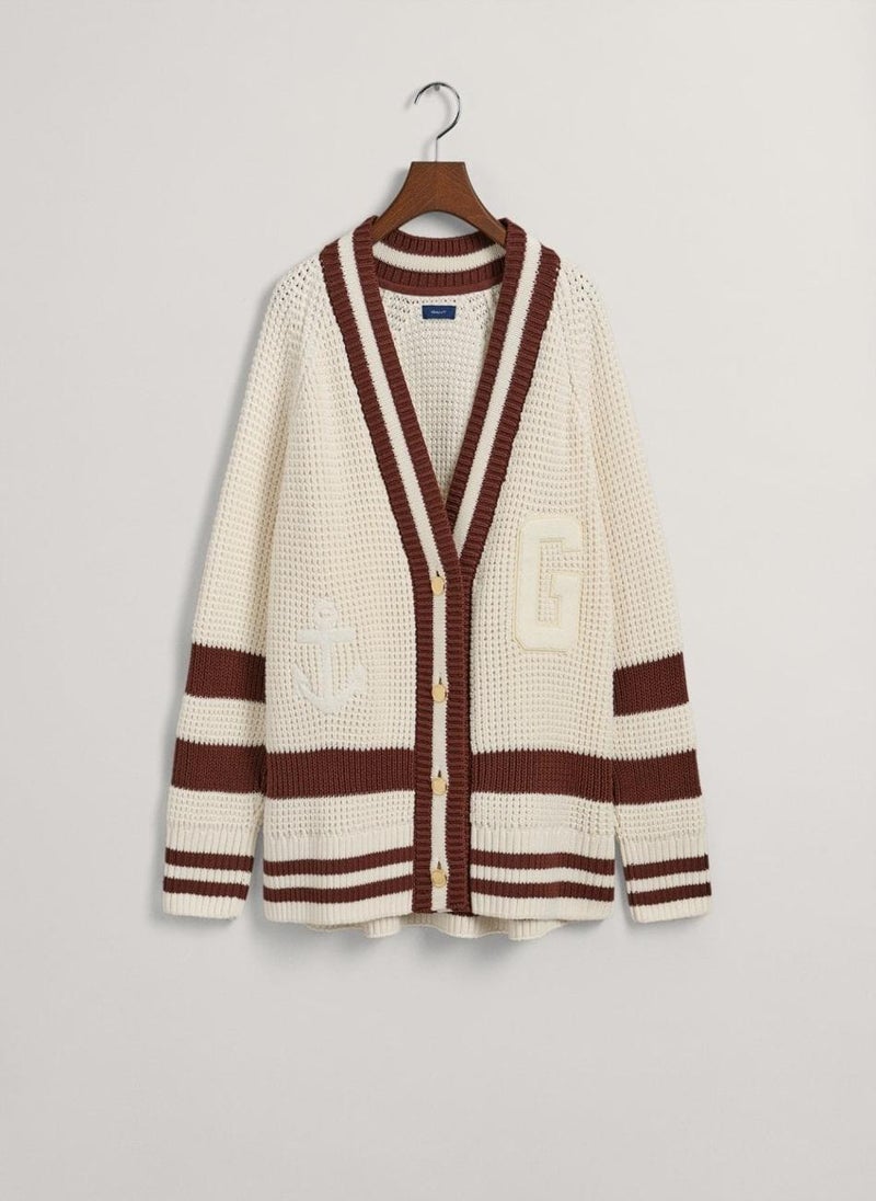 Oversized Gant Varsity Cardigan