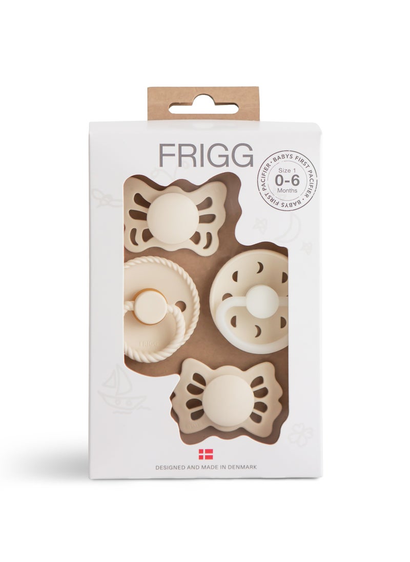 FRIGG Baby's First Pacifier 4-pack - Moonlight Sailing - Cream 0-6M - Size 1