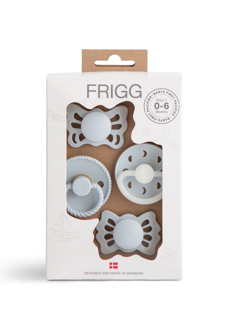 FRIGG Baby's First Pacifier 4-pack - Moonlight Sailing - Powder Blue 0-6M - Size 1