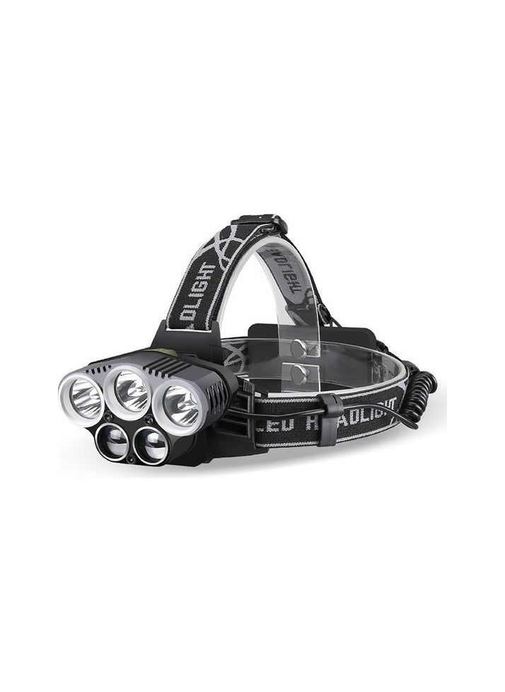 LED LIGHT LONG RECEIVED high power USB Charged Head Lamp Colour:Black