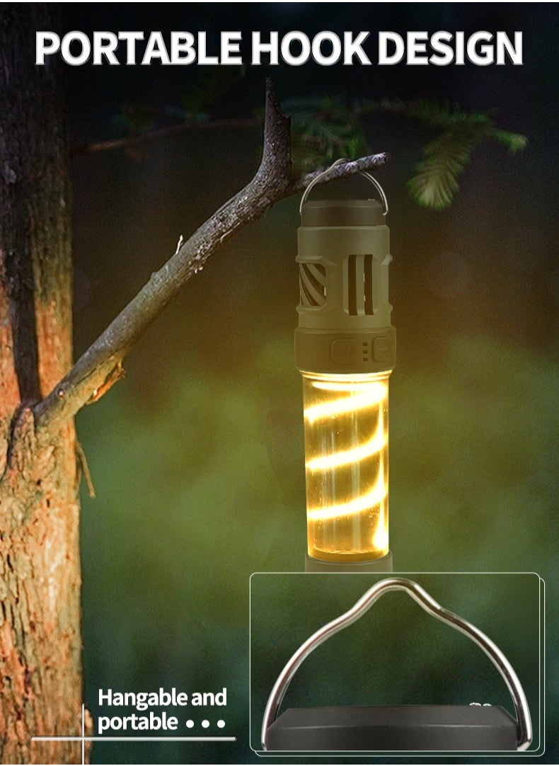 Ultimate LED Mosquito-Repelling Camping Lantern - 5 Lighting Modes, Outdoor Portable Flashlight, IPX4 Waterproof, ABS Construction, 3000mAh Battery, Triple-Legged Stand, Dual Heated Mosquito Pads, 200-300 Lumens, 8Hrs Strong Main Light, 12Hrs/30Hrs Side Light, 3 Blue LED Battery Indicators