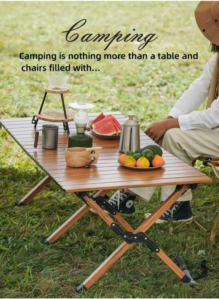 Folding Camping Table for Tourism, Outdoor Folding Table with Metal Camping Picnic Table, Convenient to Carry